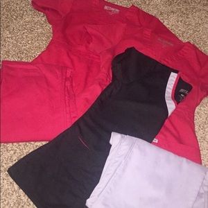 Red/Gray/Black Scrub set